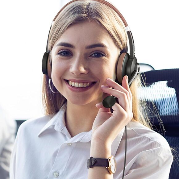 USB Wired Headset with Microphone for PC Laptop, Professional Computer Headset - Picture 5 of 7